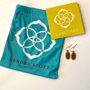 Kendra Scott “Lee” Drop Earrings w/pouch | Rose Gold Drusy